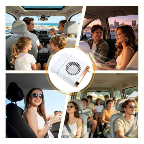 Car Seat Cooling Fan, With USB Rechargeable Design, 14.1cm, Wireless Portable Headrest Air Conditioner Fan, Düal Speed Ventilation Cooler, For Hot Weather Road Trip Driving Travel Daily Commuting — view 4