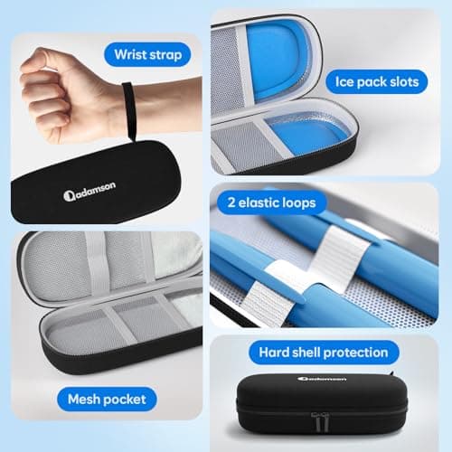 Adamson Insulin Cooler Case with 2 Ice Packs – Insulin Travel Case for Insulin Pens & Medication – Compact Diabetes Travel Cooler Bag for Insulin Pens and Medical Accessories — view 4