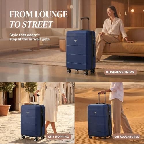 LUGG 28 Inch Jetset Suitcase Hard Shell Case 4 Wheel Travel bag Lightweight ABS Material with TSA Lock Approved for Travel with easyJet, British Airways, RyanAir, Virgin Atlantic, Emirates(75x49x29cm) — view 4