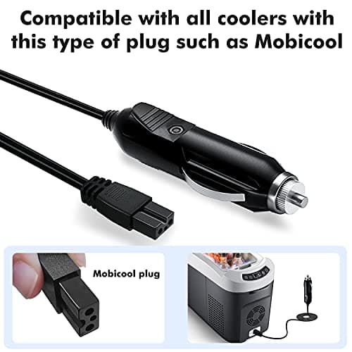 Hoembpn Car Refrigerator Power Cord Cable 2m,12V Car Cooler Cool Box Mini Fridge Lead Cable Plug Power Adapter Extension Cord for Cigarette Lighters, Electric Automotive Refrigerators — view 6