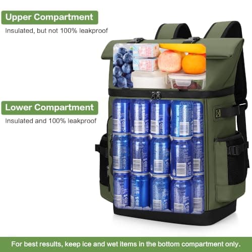Youngoa 40L Cooler Backpack, Large Leakproof Insulated Cool Bag Rucksack — view 4