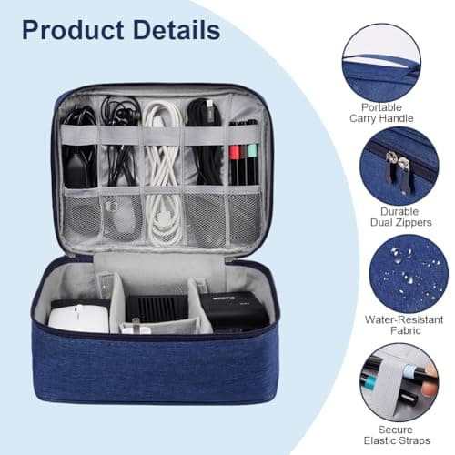 OFFCUP Travel Cable Organiser Bag, Portable Bag Electronics Organizer — view 3