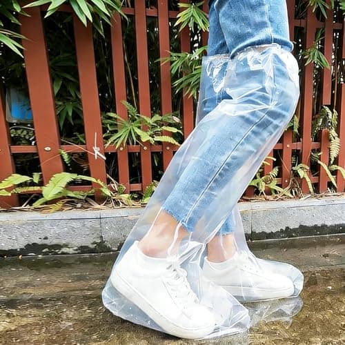 Waterproof Shoe Covers, Plastic Transparent Shoes Protectors, 10 Pairs — view 4