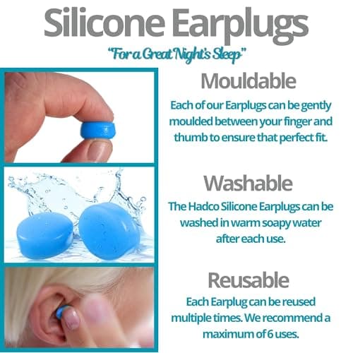 Disposable Silicone Ear Plugs for Sleeping – One-Month Supply (16 Units), Mouldable Waterproof Earplugs for Noise Reduction, Sleep, Travel, Study & Swimming — view 4