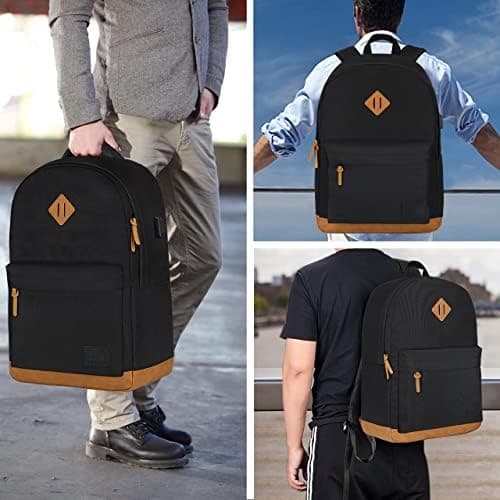 KOPHLY Large Laptop Backpack with USB Charging Port for Men and Women, Classic Travel Backpack for College, Work Bag(Dark Grey) — view 5