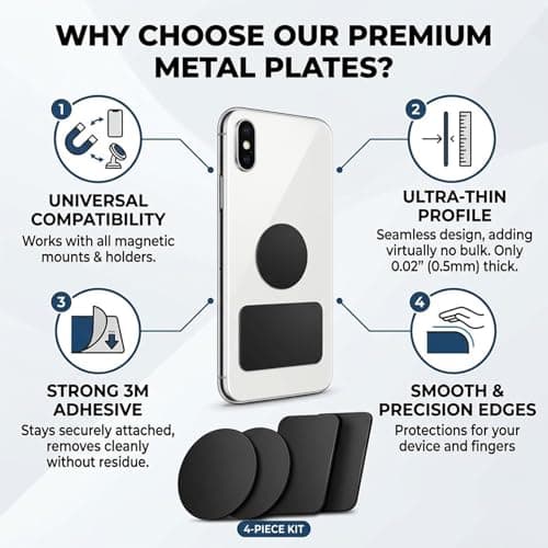 Thin Metal Plate,Sticker Metal Plates Replacement,phone magnet,pack of 4 — view 6