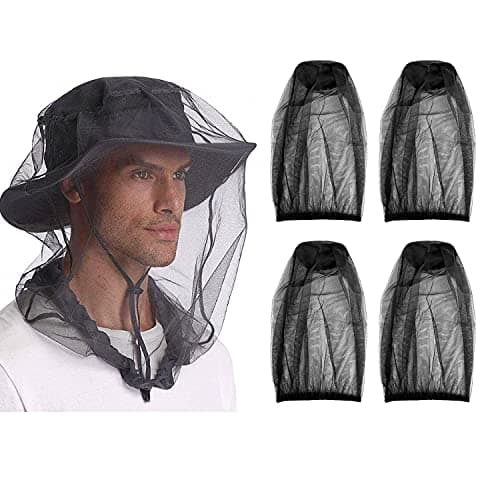 4 Pieces of Black Mosquito-Proof Hood, Anti-Insect, Suitable for Outdoor, Camping, Travel
