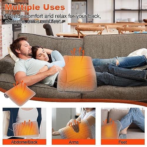 Nsyee Electric Heated Foot Warmer Pad, Heating Pad for Feet, Grey — view 3