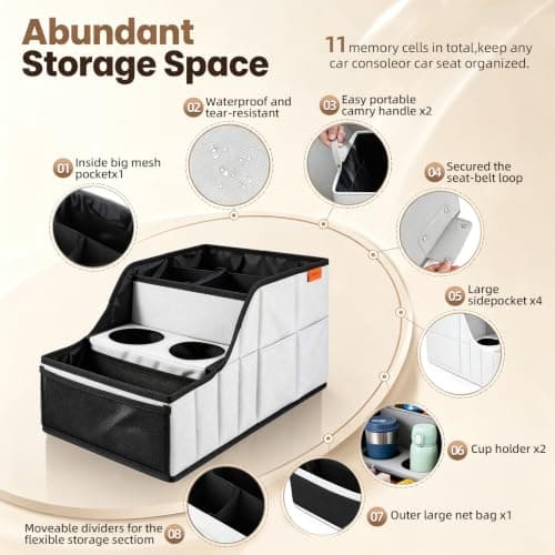 LLPHOACI Car Seat Organiser Van Organiser Front Back Seat Storage — view 6
