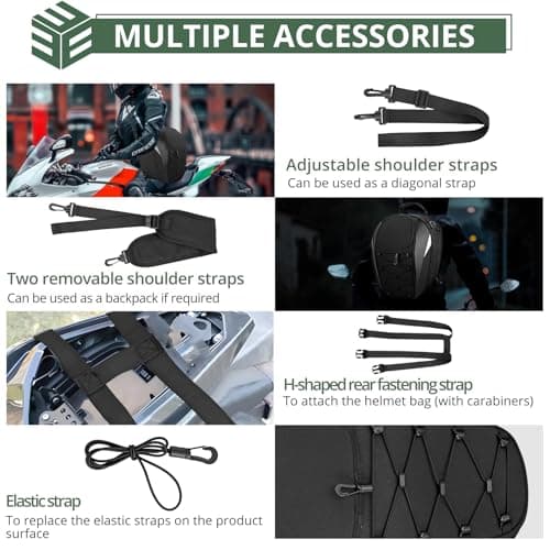 EYPINS Waterproof Motorcycle Backpack with Helmet Carrier & Waterproof Bag - 24-36L Expandable — view 6