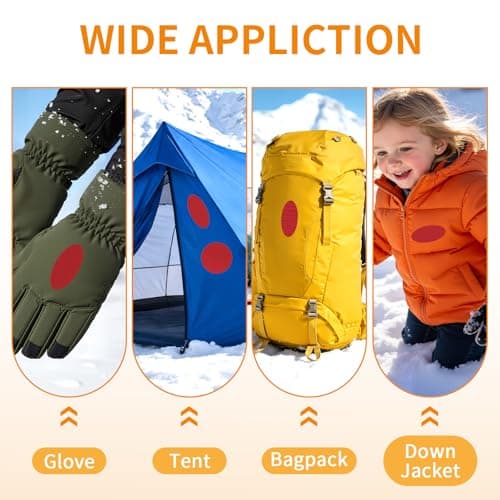 Waterproof Nylon Tent Repair Kit Patches – Outdoor Gear Ripstop Fix Fabric Repair Tape, Self-Adhesive Patches for Clothing, Down Jacket, Puffer Coat, Sleeping Bag, Backpack, 51PCS Dark Red — view 6
