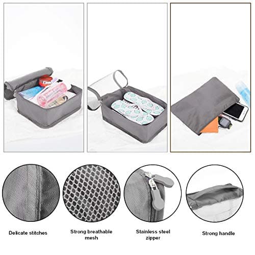 12 PCS Large Packing Cubes for Suitcases Various Sizes Suitcase Organiser Bags Lightweight Waterproof Luggage Organiser Bags (12, Gray) — view 3