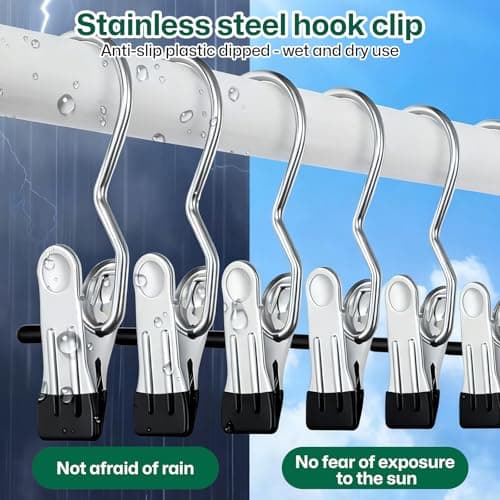 36Pcs Hanging Clips, Portable Clothes Pegs No-slip Stainless Steel Hangers with Clips Hat Storage Travel Hangers Foldable Drying Rack for Pants Towels Shoes Socks Trousers — view 6