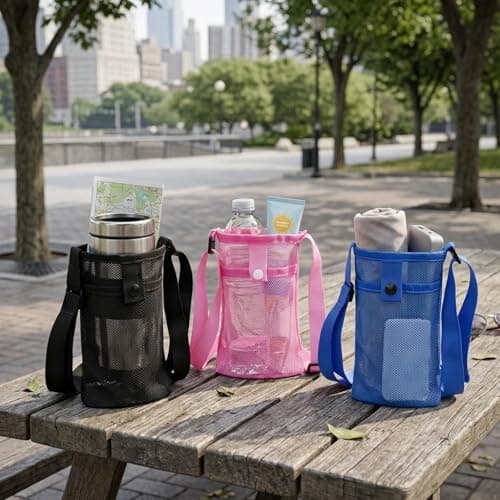 3-Piece Water Bottle Holder with Strap, Water Bottle Holder, Adjustable Shoulder Carrier for Outdoor Adventures, Hands-Free Hydration Solution, Ideal for Hiking and Fitness Activities — view 6