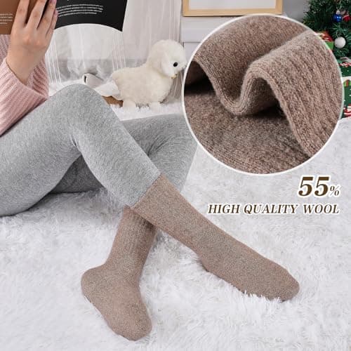 SukModen Women's Wool Thermal Socks, 5 Pairs, Warm Winter Boot Crew — view 6