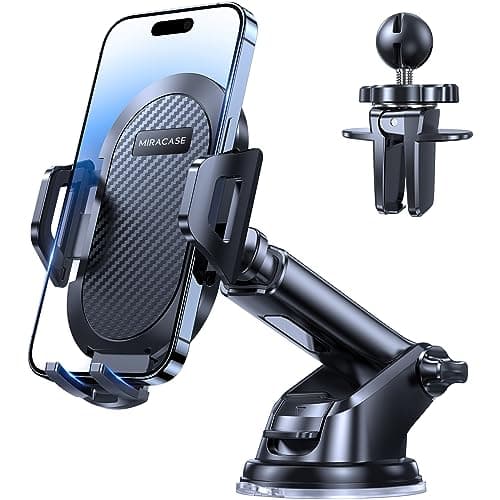 Miracase for Car Mount, [Strong Suction + Nano Gel] Phone Holder for Car, [360° Rotatable & Foldable] Phone Holder for iPhone 17 Pro Max,Jet Black