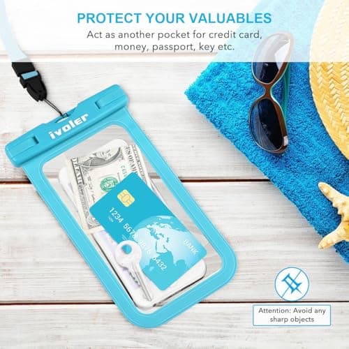 ivoler Waterproof Pouch Bag + Phone Case, Light Blue — view 6