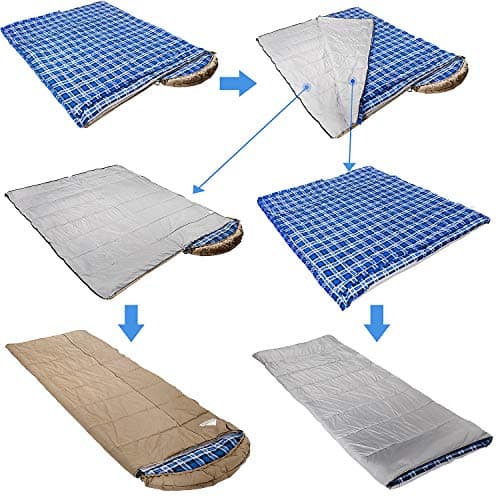 Mcota Winter 0 Degree Canvas Sleeping Bag for Adults, Removable Liner — view 4