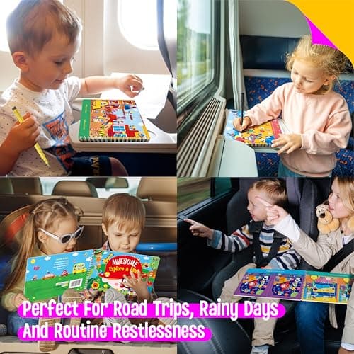 SpriteGru 28 Dry Erase Activities Book, Reusable & Erasable Game Pad, Explore and Find Games Interesting Educational Toy and Learning Tool for Road Trip Airplane Travel — view 4