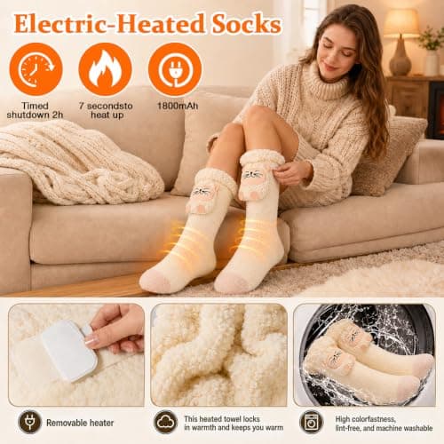 Heated Socks for Women Men, Electric Socks, Heated Socks Rechargeable — view 5