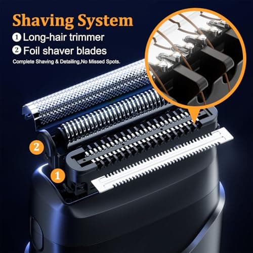 Foil Shaver for Men Electric Razor, Wet Dry Travel Double Floating Blade — view 2