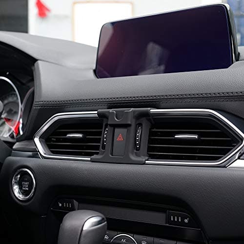 BEERTE Phone Holder fit for Mazda CX-5 2017-2024 Adjustable Air Vent Car Dashboard Cell Phone Mount Carbon Fiber Pattern Gravity Phone Mount fit for Any inches Smartphone — view 6