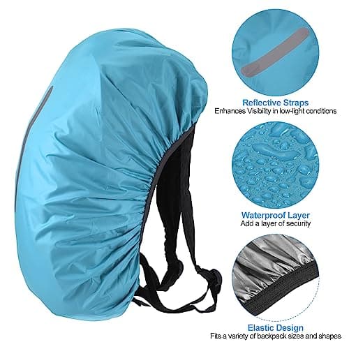PATIKIL Waterproof Backpack Rain Cover 30-40L S Light Blue — view 3