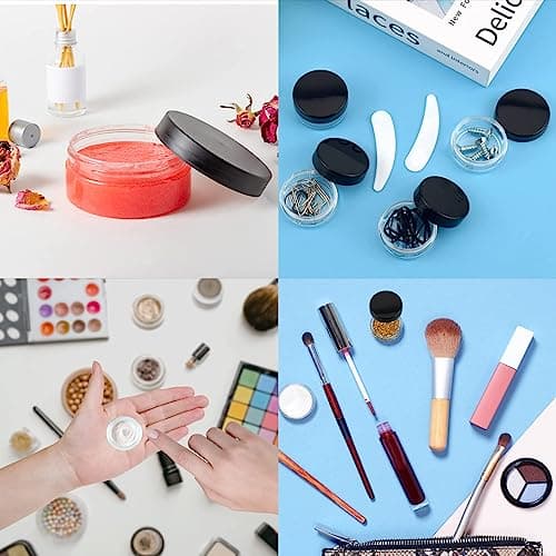10 PCS Sample Pots for Cosmetics, 10Gram/10ml Jars, Mini Jars With Lids,CosmeticContainers, Empty Small Makeup JarsPlastic BPA Free for Various Cosmetic Products, Samples, and Nail Powder(Black) — view 5