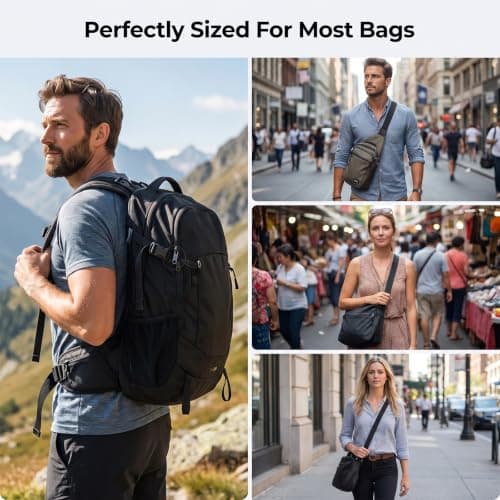 12Pcs Anti Theft Zipper Clips Double-Opening Backpack Zipper Locks, Black — view 4