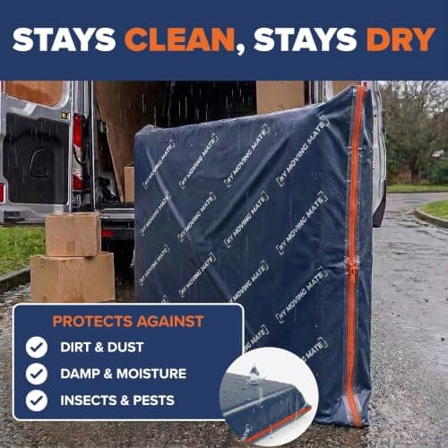 Single Mattress Storage Bag with Zip for Moving House, Heavy Duty, 3ft — view 3