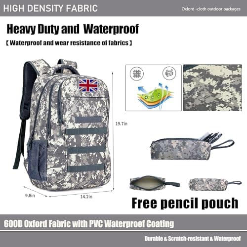 gulimirror Camo Backpack for Boys School Kids Military Tactical Rucksack — view 2