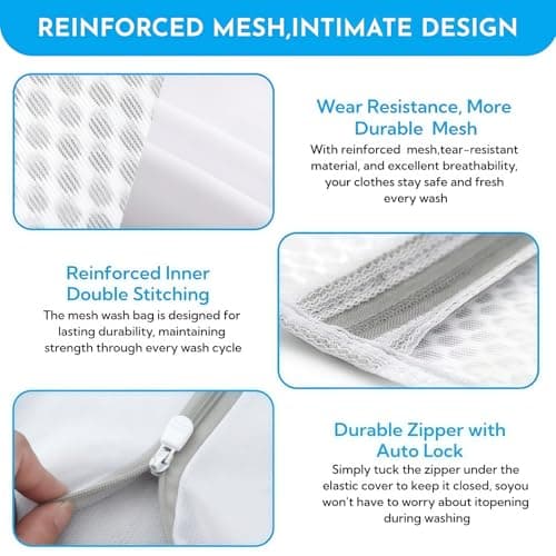 6 Pack Mesh Laundry Bags,Reusable Large Laundry Bags for Washing Machine — view 3