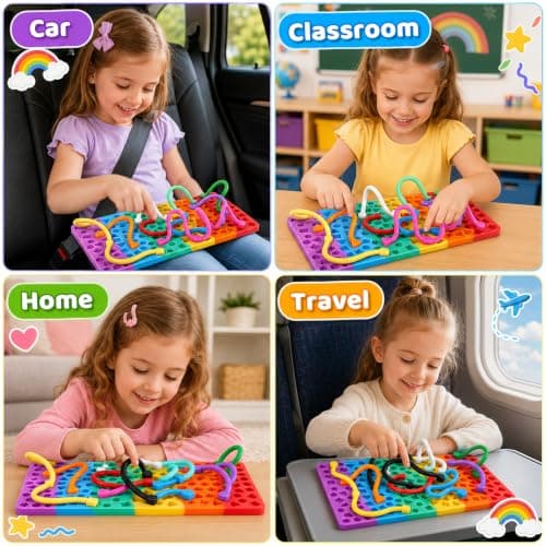 Yaskyly Sensory Activity Board Toy Gift for Kids & Adults, Silicone Fidget Toy for Travel Airplane Car, Quiet Busy Board for Autism ADHD Anxiety Relief for 3 4 5 6 7 8+ Boys Girls — view 4