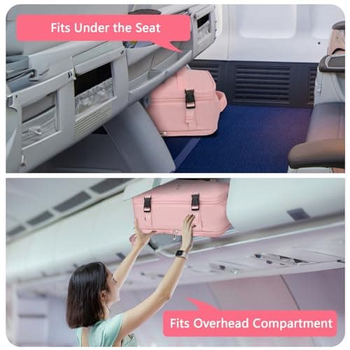 KIRFEIHT Cabin Bags 40x20x25 for Ryanair Underseat Carry-Ons Travel Backpack - Hand Luggage Backpack Cabin Bag Size 20L - Daypack School Bag with USB Port - Pink — view 5