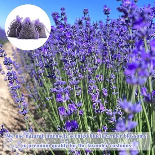 20 Pack Lavender Bags for Wardrobes, Drawers & Cars, Natural Dried lavender Sachets for Moths & Freshness, Empty Lavender Bags to Fill — view 5