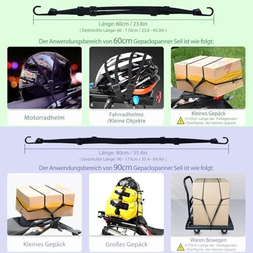 Aibeli Motorcycle Luggage Straps, Bike Rack Straps, Expander with Hooks — view 2