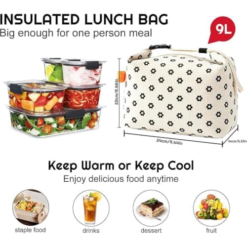Womens Lunch Bag Large Capacity Waterproof Insulated — view 4