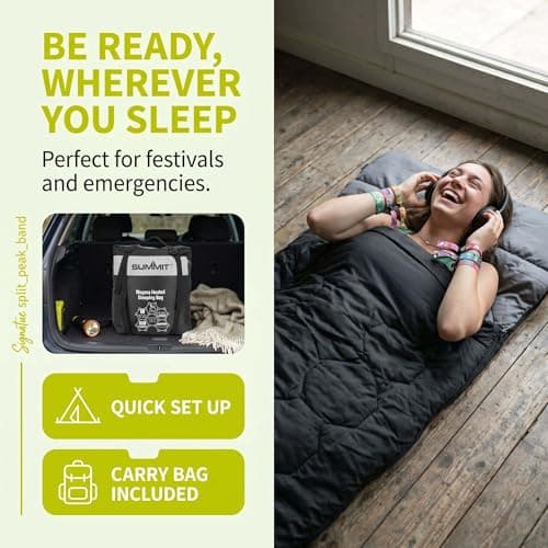 VFM e-Store - Heated Sleeping Bag Usb, Graphene Camping for Cold Weather, Electric Rectangular 3 Season With Adjustable Heat, 210 X 75 cm Black X 1 — view 6