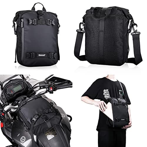 Rhinowalk Motor Saddle Bag Motorcycle Pannier Bag Waterproof Multifunctional Rear Rack Trunk Seat Bag (Black 10L) — view 3