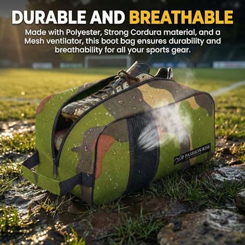 Waterproof Sports Boot/Shoe/Travel Bag for Football Cricket Rugby Golf Toiletry Gym for Men/Women (Camo Green) — view 2