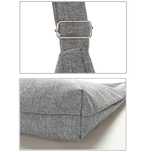 ZhengYue Hobo Bag for Women, Canvas Crossbody Totes Beach Bag Simple Shoulder Bag Ladies Large Cotton Tote Handbag Girls Shopping Bag for Travel Daily Use Grey — view 4