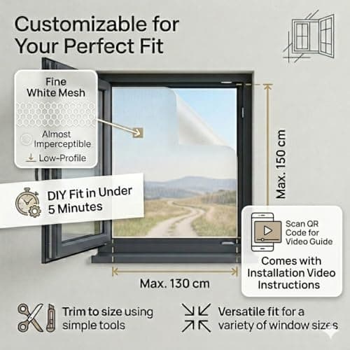Fly Screens For Window Insect Screen Mesh to Keep Bugs & Mosquito out — view 2