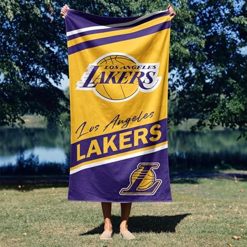 NORTHWEST Los Angeles Lakers NBA Spirited Micro Fiber Beach Towel 30 x 60 Inches — view 4