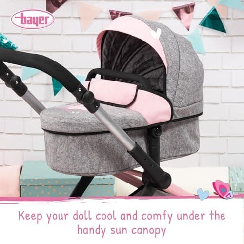 Bayer Baby Dolls Pram XEO, Convertible Doll Pushchair, 46cm Dolls — view 6