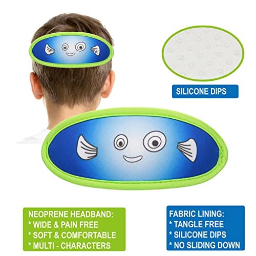 RUIGAO Kids Swim Goggles Age 4-12, Toddler Goggles No Tangle, Child Swimming Mask/Bungee Strap/Soft Band (1PK - Blue Fish) — view 3