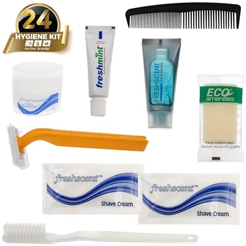 24 Kits - Bulk Case of Wholesale Deluxe Hygiene & Toiletries for Men, Women, Travel, Charity — view 2