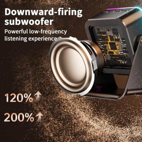 Wireless Induction Speaker,5-in-1 Portable Phone Holder,RGB Ambient Light — view 6