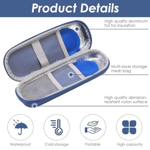 Insulin Cooler Travel Case Portable 2 Ice Packs Small Storage Travail Packs — view 3