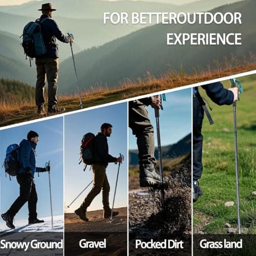 Multifunctional hiking trekking poles, adjustable trekking poles with internal tool storage space, canvas storage bag, suitable for hiking, camping, mountaineering travel. — view 4