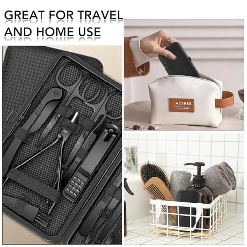 24Pcs Nail Clippers Set for Mens Grooming Kits, Mens Manicure Set for Women, Nail Scissors Stainless Steel Professional Pedicure Sets for Feet, Nail Care Tools Grooming Kit with Travel Case — view 5